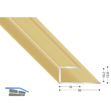 K�GELE Gleitabschlussprofil U Alu sand eloxiert 10/2660 mm