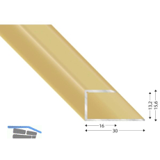 K�GELE Gleitabschlussprofil U Alu sand eloxiert 13/2660 mm