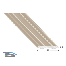 K�GELE Abdeckprofil Alu Edelstahloptik 25/1000 mm