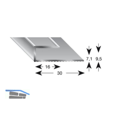 K�GELE Gleitabschlussprofil U Alu silber eloxiert 7/1000 mm