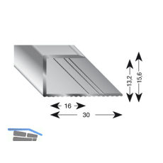 K�GELE Gleitabschlussprofil U Alu silber eloxiert 13/1000 mm