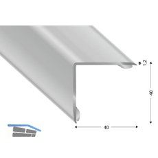 Mauerkantenprofil Edelstahl, selbstklebend, 40x40x1,2 mm, 1500 mm