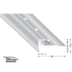 K�GELE Treppenkantenprofil Alu silber eloxiert, 5 mm, 2700 mm