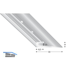 K�GELE Abschluss- und Treppenkantenprofil Alu silber, 2,5 mm, 2700 mm