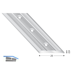 K�GELE Abdeckprofil Alu silber eloxiert, gebohrt, Breite 25 mm, 2700 mm