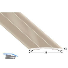 K�GELE Abdeckprofil Alu Edelstahloptik, selbstklebend, Breite 38mm, 2700mm