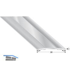 K�GELE Abdeckprofil Alu silber eloxiert, selbstklebend, Breite 38 mm, 2700 mm