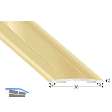 K�GELE Abdeckprofil Alu sand eloxiert, selbstklebend, Breite 38 mm, 1000 mm