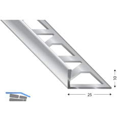 K�GELE Fliesenprofil PRIMO, Edelstahl, Innenh�he 10 mm, 3000 mm