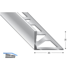 K�GELE Fliesenprofil PRIMO, Alu silber, Innenh�he 18 mm, 3000 mm