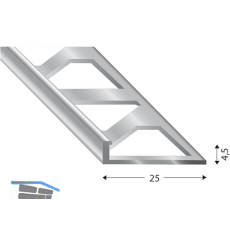 K�GELE Fliesenprofil PRIMO, Alu silber, Innenh�he 4,5 mm, 3000 mm