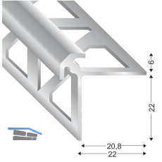 K�GELE Mauerkantenprofil DOPPIO Alu silber, Innenh�he 6 mm, 3000 mm