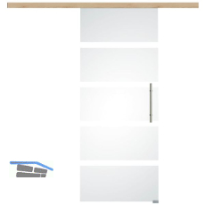 Glasschiebet�r Set Sensita 15, 920x2100mm, Inlay CPL Achat, Sto�griff silber