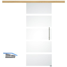 Glasschiebet�r Set Sensita 15, 820x2100mm, Inlay CPL Eiche, Sto�griff silber