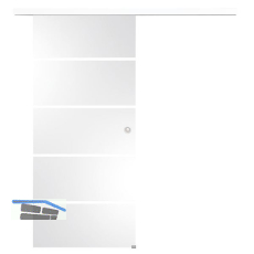 Glasschiebet�r Set Sensita 15, 820x2100mm Inlay CPL wei� Muschelgriff silber