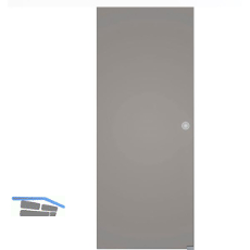 Glasschiebet�r Set BlackShine, 820x2100mm Inlay CPL wei� Muschelgriff silber