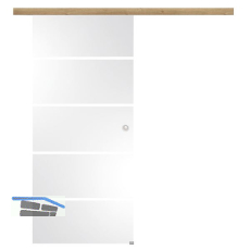 Glasschiebet�r Set Sensita 15, 820x2100mm Inlay CPLRisseiche Muschelgriff silber