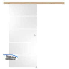 Glasschiebet�r Set Sensita 15, 820x2100mm Inlay CPL Achat Muschelgriff silber