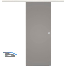 Glasschiebet�r Set BlackShine, 920x2100mm Inlay CPL Bianco Muschelgriff silber