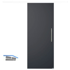 Glasschiebet�r Set BlackDark, 820x2100mm, Inlay CPL wei�, Sto�griff silber