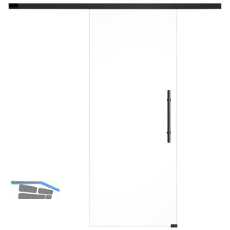 SOLIDO Glasschiebet�r Set Klarglas, Beschl�ge/Sto�griff schwarz, 920x2100
