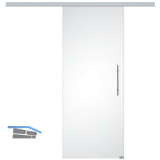 SOLIDO Glasschiebet�r Set Satiniert, Beschl�ge/Sto�giff silber, 920x2100