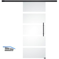SOLIDO Glasschiebet�r Set Sensita 15, Beschl�ge/Sto�griff schwarz, 820x2100