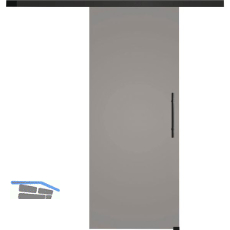 SOLIDO Glasschiebet�r Set BlackShine, Beschl�ge/Sto�griff schwarz, 820x2100