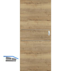 SOLIDO Donau Schiebet�re CPL Authentic Risseiche quer, 2 Lisenen, 720x2070 mm