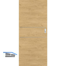 SOLIDO Donau Schiebet�re CPL Natura Eiche quer, 2 Lisenen, 720x2070 mm