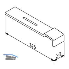Halter Standard 25 Aluminium blank 145 mm Sichtbeton