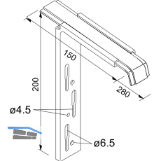 Halter Standard 25 Gr. 1 Vario 80 - 280 mm f�r Thermofassade