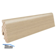 HARO Massiv-Sockelleiste furniert Eiche lichtwei� strukturiert ge�lt, 19x58