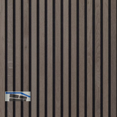 Akustikpaneel mit Softkante Eiche grau roh / schwarz