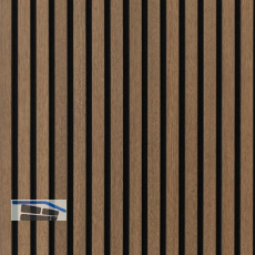 Akustikpaneel mit Softkante Eiche Antik roh / schwarz