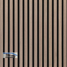 Akustikpaneel mit Softkante Nuss Natur roh / schwarz