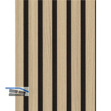 Akustikpaneel Muster mit Softkante Eiche Natur roh / schwarz