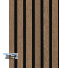 Akustikpaneel Muster mit Softkante Eiche Antik roh / schwarz