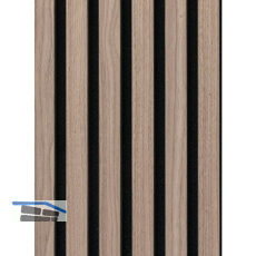 Akustikpaneel Muster mit Softkante Nuss Natur roh / schwarz