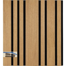 Akustikpaneel Plus mit Softkante Eiche Natur roh / schwarz