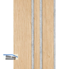 Akustikpaneel Plus Muster mit Softkante Eiche Natur roh / grau