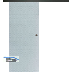 SOLIDO Glasschiebet�r Set Edelstein Diamant wei�, Muschelgriff schwarz, 820