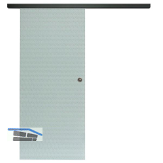 SOLIDO Glasschiebet�r Set Edelstein Smaragd wei�, Muschelgriff schwarz, 920