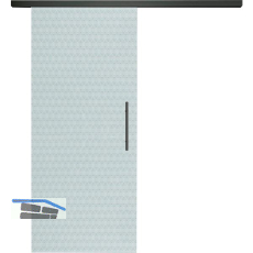 SOLIDO Glasschiebet�r Set Edelstein Smaragd klar, Sto�griff schwarz, 820