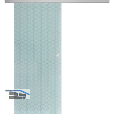 SOLIDO Glasschiebet�r Set Edelstein Brillant wei�, Muschelgriff silber, 820