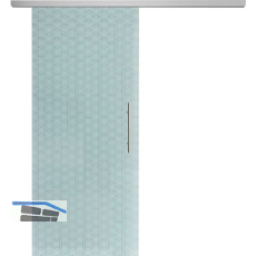 SOLIDO Glasschiebet�r Set Edelstein Brillant wei�, Sto�griff silber, 920