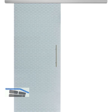 SOLIDO Glasschiebet�r Set Edelstein Diamant wei�, Sto�griff silber, 820