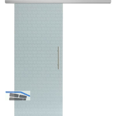 SOLIDO Glasschiebet�r Set Edelstein Smaragd wei�, Sto�griff silber, 920