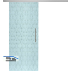 SOLIDO Glasschiebet�r Set Edelstein Gr. Smaragd wei�, Sto�griff silber, 820