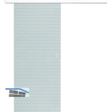 Glasschiebet�r Set Smaragd klar, Inlay wei�, Muschelgriff silber, 820